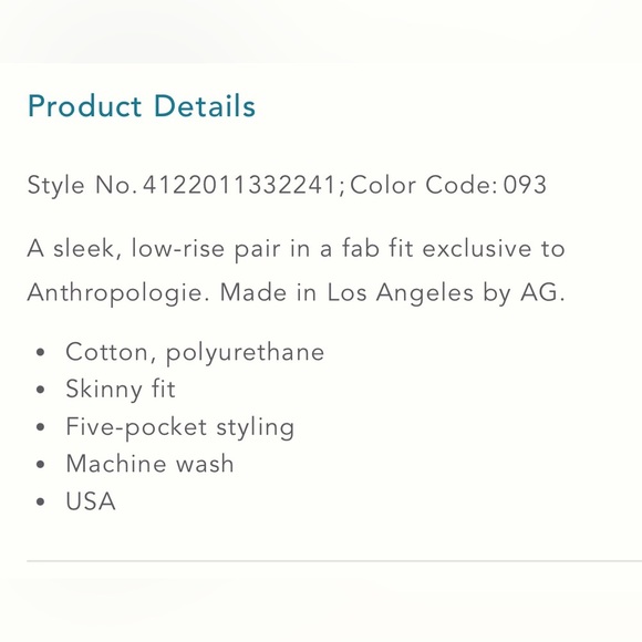 Anthropologie AG Stevie Slim Ankle Jeans Size 4/27 - Picture 2 of 9